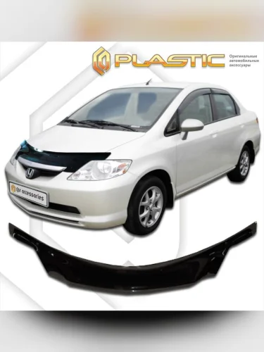 Дефлектор капота (exclusive) Classic черный Honda Fit Aria  2002-2004
