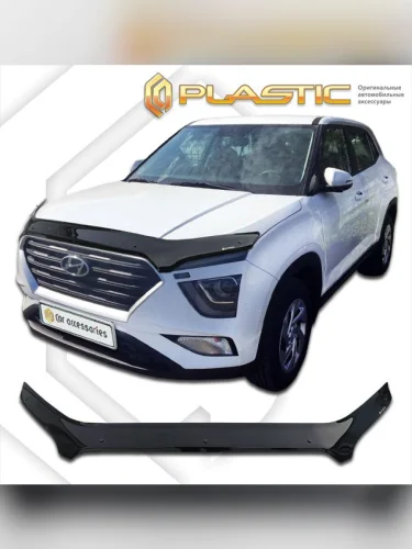 Дефлектор капота (exclusive) Classic черный Hyundai Creta  2020–н.в. 