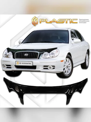 Дефлектор капота (exclusive) Classic черный Hyundai Sonata  2004–2012