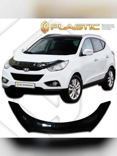 Дефлектор капота (exclusive) Classic черный Hyundai Tucson  2010-2015