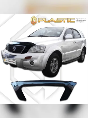 Дефлектор капота (exclusive) Classic черный Kia Sorento I поколение, I поколение рест., джип/suv 5 дв. 2002–2010