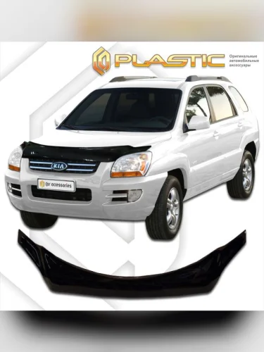 Дефлектор капота (exclusive) Classic черный Kia Sportage  2006-2011