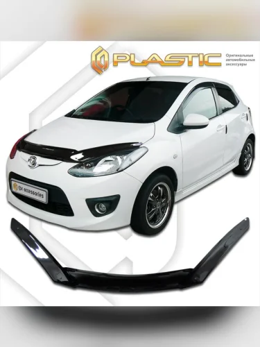 Дефлектор капота (exclusive) Classic черный Mazda Demio  2007-2014