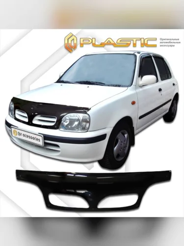 Дефлектор капота (exclusive) Classic черный Nissan March  1999–2003