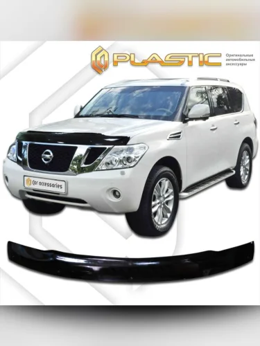 Дефлектор капота (exclusive) Classic черный Nissan Patrol VI поколение, джип/suv 5 дв. 2011–2017