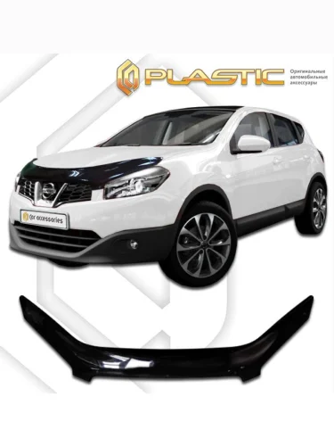 Дефлектор капота (exclusive) Classic черный Nissan Qashqai  2010-2013