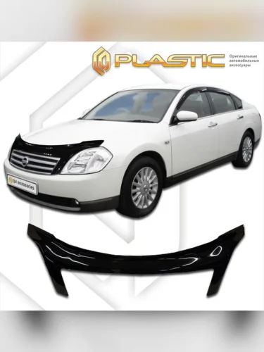 Дефлектор капота (exclusive) Classic черный Nissan Teana  2003-2008