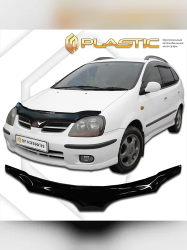 Дефлектор капота (exclusive) Classic черный Nissan Tino  1998-2003