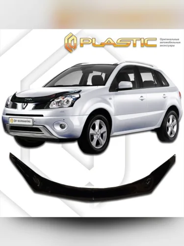 Дефлектор капота (exclusive) Classic черный Renault Koleos  2008-2010