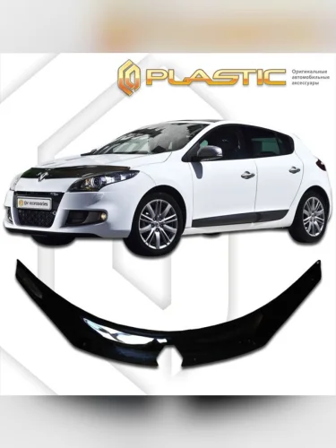 Дефлектор капота (exclusive) Classic черный Renault Megane  2008-2014