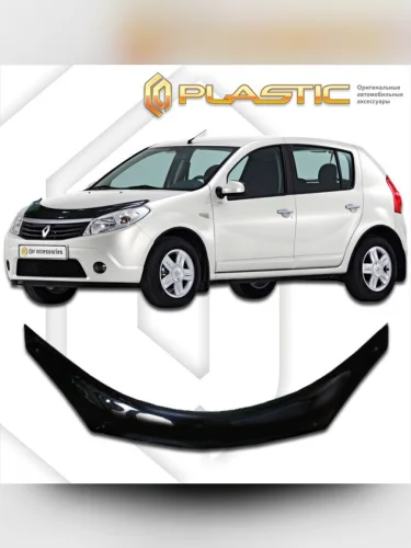 Дефлектор капота (exclusive) Classic черный Renault Sandero Stepway  2010-2014