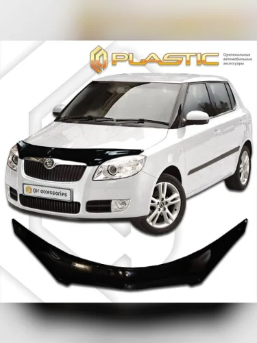 Дефлектор капота (exclusive) Classic черный Skoda Fabia хэтчбэк 2007-2010