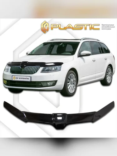Дефлектор капота (exclusive) Classic черный Skoda Octavia Combi 2013–2016