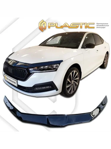 Дефлектор капота (exclusive) Classic черный Skoda Octavia IV поколение, лифтбек, рынок России, рынок Европы 2019 - н.в.