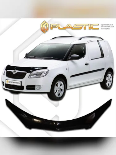 Дефлектор капота (exclusive) Classic черный Skoda Roomster  2006–2010