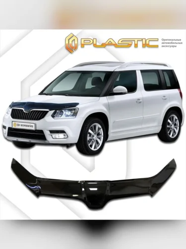Дефлектор капота (exclusive) Classic черный Skoda Yeti  2013–н.в.