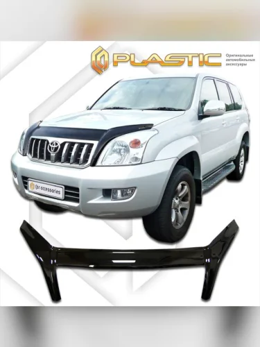 Дефлектор капота (exclusive) Classic черный Toyota Land Cruiser Prado  2004-2009
