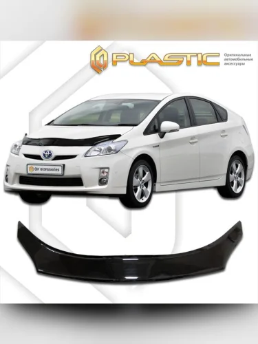 Дефлектор капота (exclusive) Classic черный Toyota Prius  2009–2016