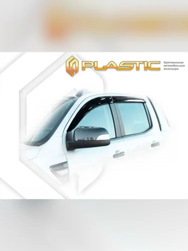 Ветровики дверей Classic полупрозрачный Ford Ranger Double Cab 2015–н.в. 
