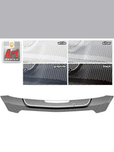 Дефлектор капота Серия Art белая Chevrolet Spark  2010–н.в.