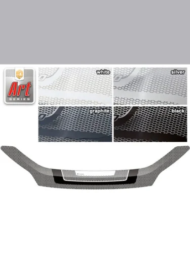 Дефлектор капота Серия Art белая Daihatsu Mira e:S II поколение, хэтчбек 5 дв., 2017 - н.в.