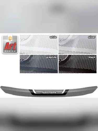 Дефлектор капота Серия Art белая Hyundai Santa Fe  2018–н.в. 