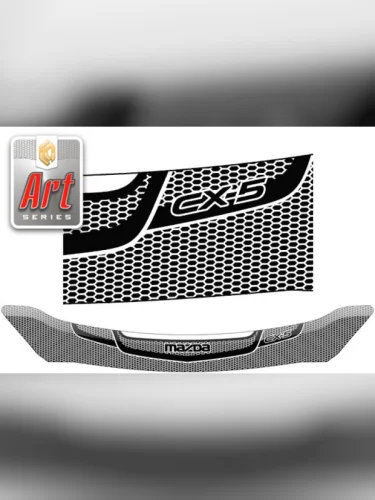 Дефлектор капота (exclusive) Серия Art белая Mazda CX-5  2012–2017