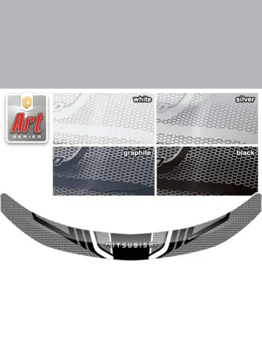 Дефлектор капота Серия Art белая Mitsubishi L200  2015–2018