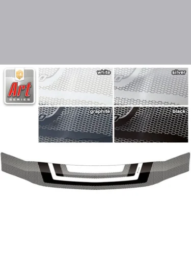 Дефлектор капота Серия Art белая Nissan Patrol  2005-2010