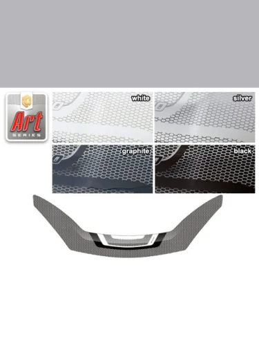 Дефлектор капота (exclusive) Серия Art черная Renault Sandero  2009-2014