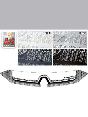 Дефлектор капота Серия Art белая Renault Megane  2008-2014