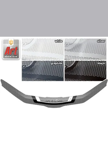 Дефлектор капота Серия Art белая Skoda Rapid  2020–н.в. 