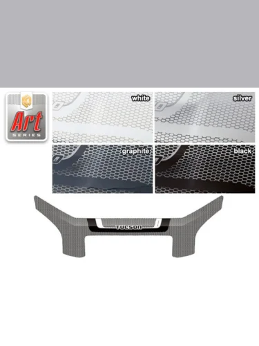 Дефлектор капота (exclusive) Серия Art графит Hyundai Tucson  2005-2009