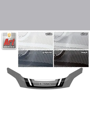 Дефлектор капота (exclusive) Серия Art графит Nissan X-Trail  2011–2015