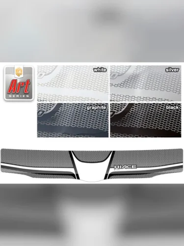 Дефлектор капота (exclusive) Серия Art графит Toyota Hiace Правый Руль 2004–н.в. 