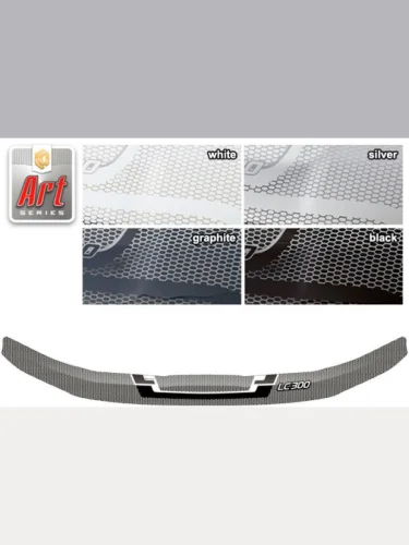 Дефлектор капота (exclusive) Серия Art графит Toyota Land Cruiser 300 XII поколение, джип/suv 5 дв. 2021–н.в.