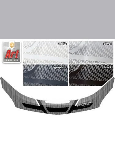 Дефлектор капота (exclusive) Серия Art графит Toyota Prius  2009–2016