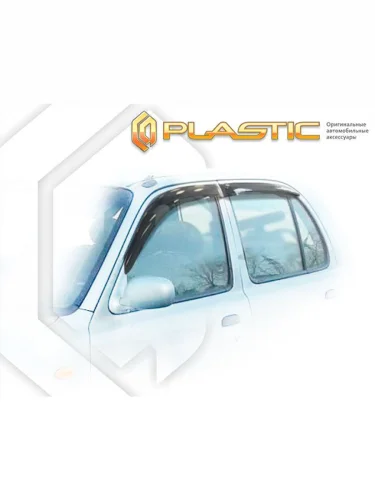 Ветровики дверей Classic полупрозрачный Nissan March  1999–2003