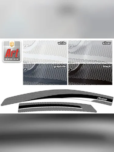 Ветровики дверей Серия Art белая Ford Focus 2 хэтчбэк 2005-2008