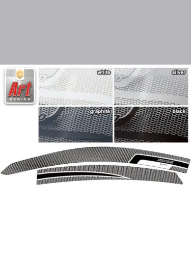 Ветровики дверей Серия Art белая Hyundai Solaris седан 2011-2013