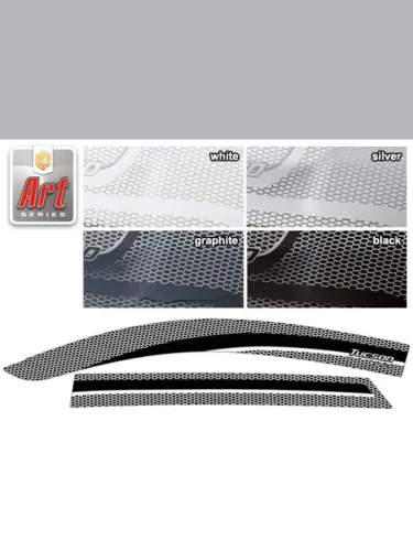 Ветровики дверей Серия Art белая Hyundai Tucson  2015-2021