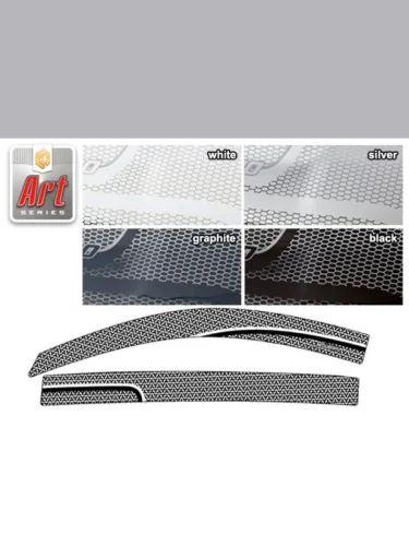 Ветровики дверей Серия Art белая Mitsubishi L200  2007–2015