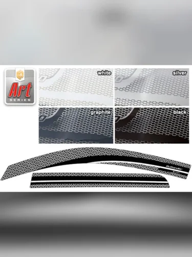 Ветровики дверей Серия Art белая Mitsubishi Outlander XL 2007-2009