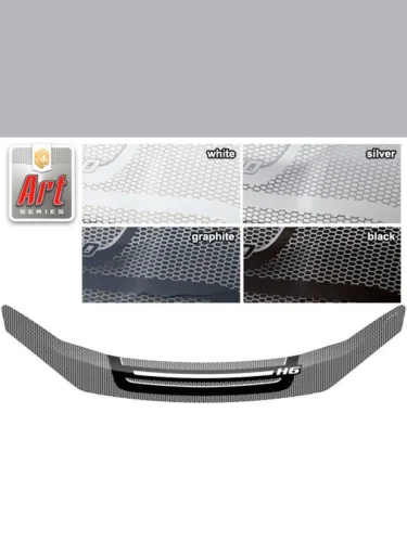 Дефлектор капота Серия Art черная Haval H6 II поколение, для рынка России 2015 – 2020