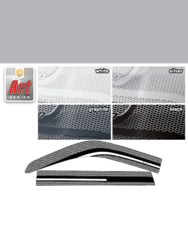 Ветровики дверей Серия Art белая Mitsubishi Pajero Sport 1997-2008