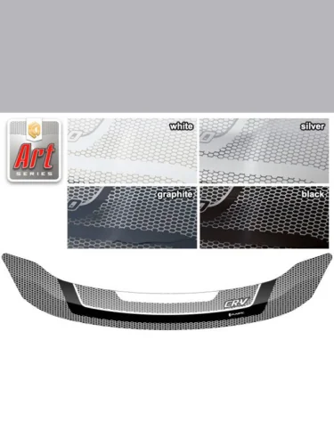 Дефлектор капота Серия Art черная Honda CR-V  2009-2012