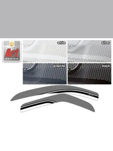 Ветровики дверей Серия Art белая Renault Logan  2010-2013