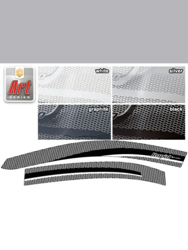 Ветровики дверей Серия Art белая Skoda Rapid  2013–2020