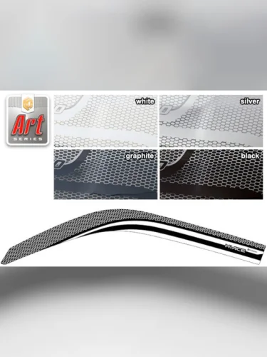 Ветровики дверей Серия Art белая Toyota Hiace Левый руль 2004–н.в.