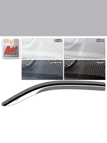 Ветровики дверей Серия Art белая Toyota Hiace VI поколение, минивэн 2019–н.в.  